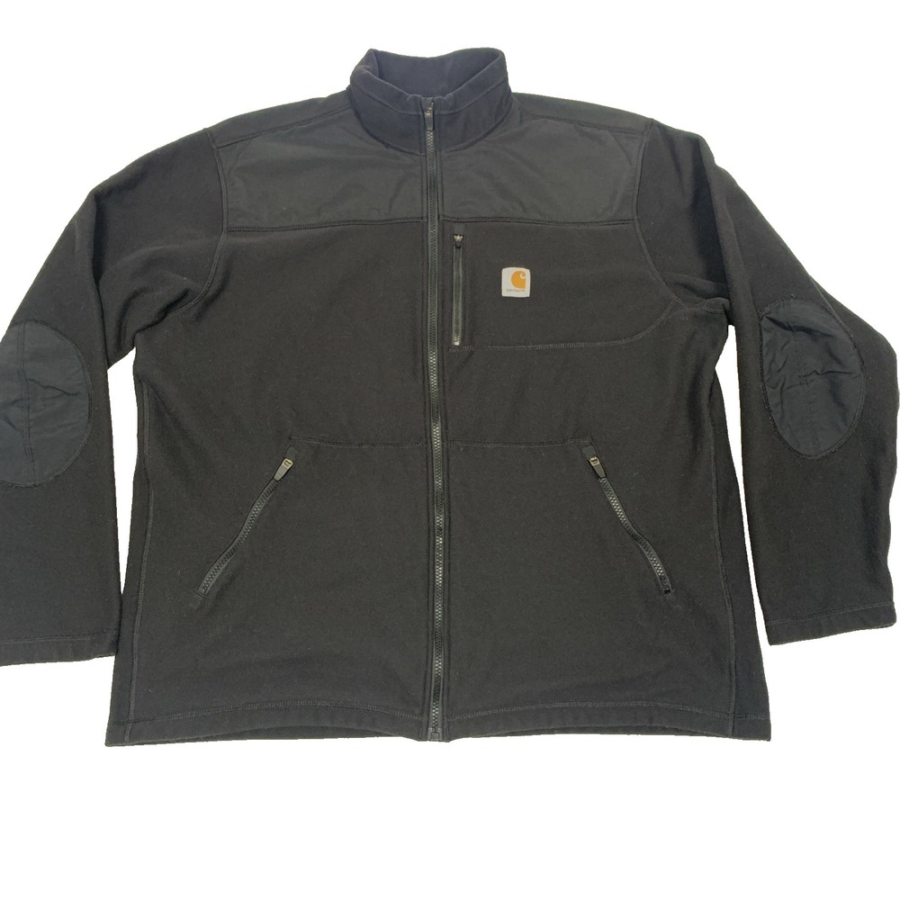 Carhartt Fallon Fleece Jacket Mens XL Black Full Zip Rain Defender 102838